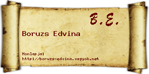 Boruzs Edvina névjegykártya